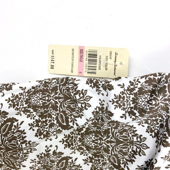 New Tommy Bahama One-Piece Swimsuit White/ Taupe Size 6 - Picture 7 of 16